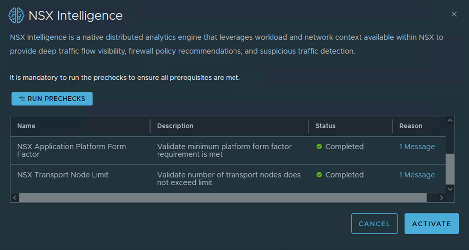 NSX Intelligence sur Tanzu